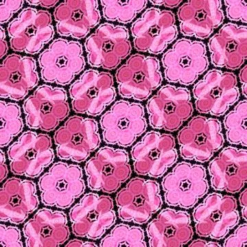 Pink abstract pattern with black hexagonal grid decorative background Stock Illustration