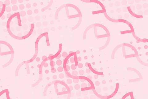 Pink abstract pattern with curved lines and dots for design Stock Illustration