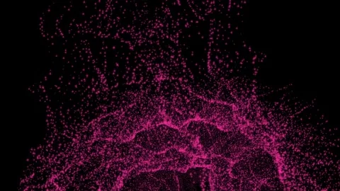 Pink abstract pattern swirls and flows on black background Stock Footage 328219567