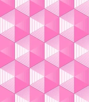 Pink abstract pattern of triangles and lines. Pink Grid Mosaic Background Stock Illustration