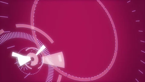 Pink abstract round animation, futuristic hi-tech background with circles. Stock Footage