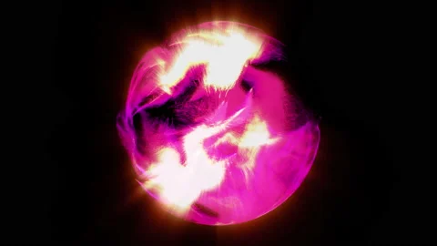 Pink abstract Sphere on black Stock Footage 91814554