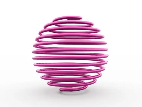 Pink abstract sphere render isolated Illustrazione stock