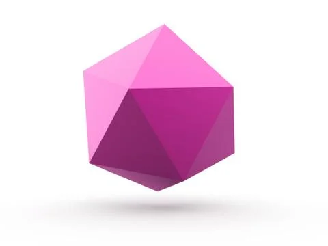 Pink abstract sphere rendered isolated on white background Stock Illustration