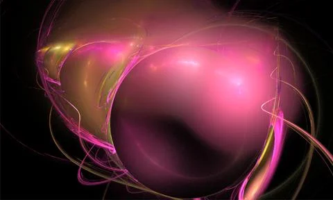Pink abstract spherical linear pattern on black background, wallpaper, design Stock Illustration
