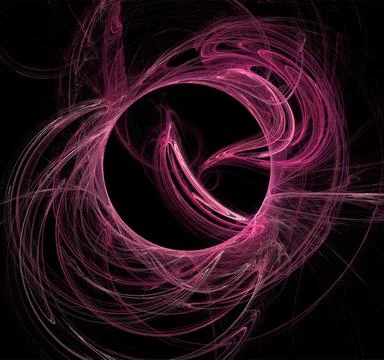 Pink abstract spherical linear pattern on black background, wallpaper, design イラスト素材