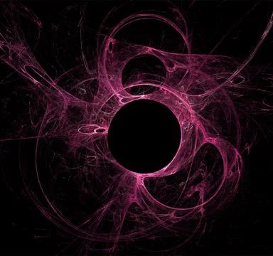 Pink abstract spherical linear pattern on black background, wallpaper, design Stock Illustration