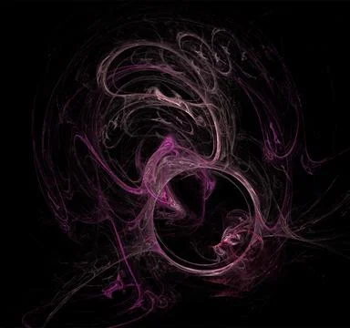 Pink abstract spherical linear pattern on black background, wallpaper, design Stock Illustration