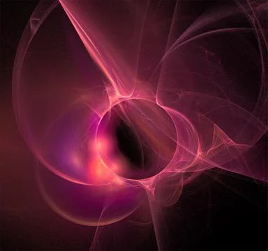 Pink abstract spherical linear pattern on black background, wallpaper, design Stock Illustration