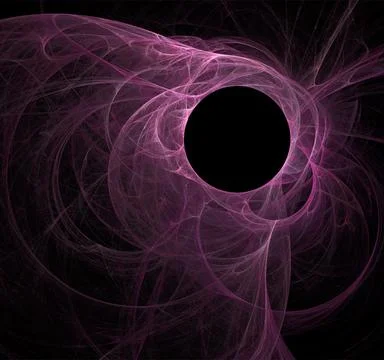 Pink abstract spherical linear pattern on black background, wallpaper, design Stock Illustration