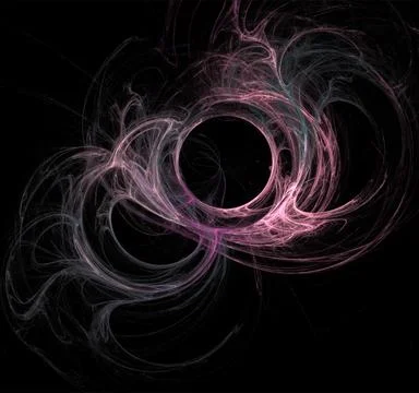 Pink abstract spherical linear pattern on black background, wallpaper, design 스톡 일러스트