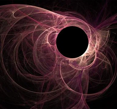 Pink abstract spherical linear pattern on black background, wallpaper, design Stock Illustration