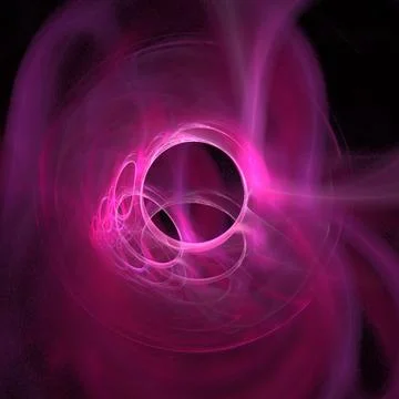 Pink abstract spherical linear pattern on black background, wallpaper, design Stock Illustration