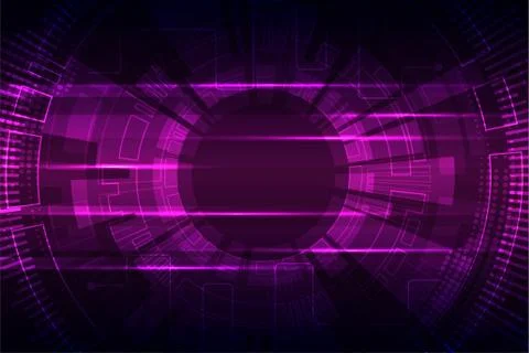 Pink abstract technological background with various technological elements. Stock Illustration