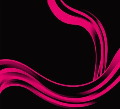 Pink abstract wave on black background Illustrazione stock