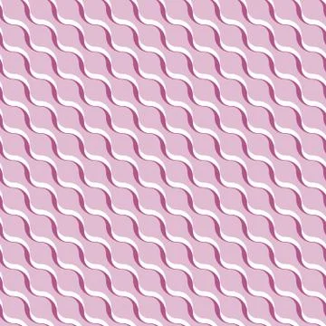Pink abstract wavy 3D-like background. Vector seamless pattern Illustrazione stock
