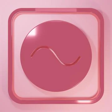 Pink AC voltage source symbol icon isolated on pink background. Alternating.. Stock Illustration