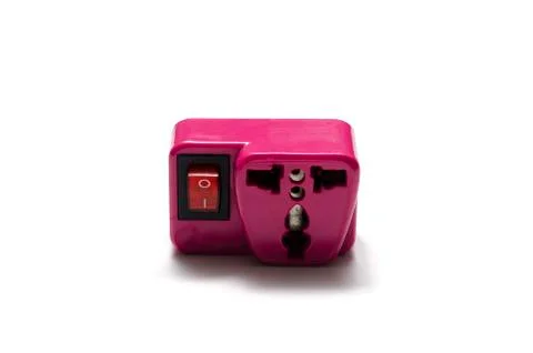 Pink adapter plug Stock Photos