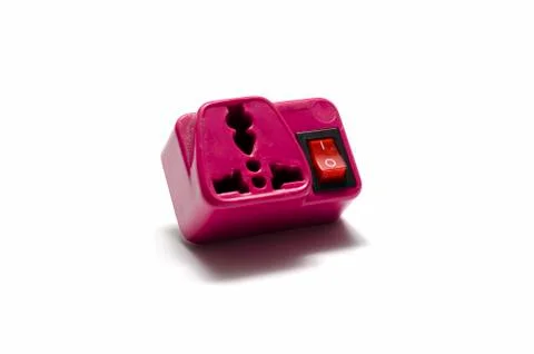 Pink adapter plug Stock Photos