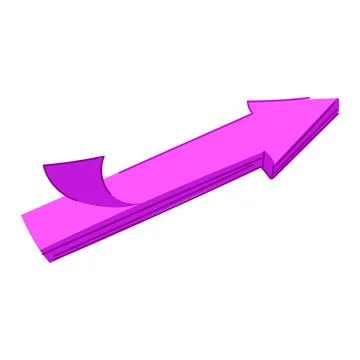 Pink adhesive arrow pointing up showing direction Stock Illustration