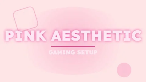 Pink Aesthetic Gaming Setup Display: Trendy Room Decor and Style Concept Stock Footage 336879405