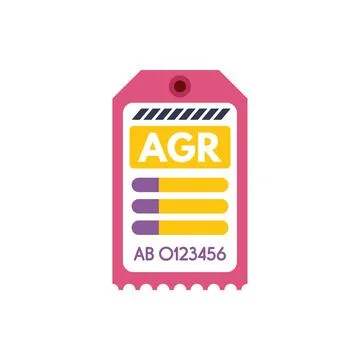 Pink agr label with barcode for goods tracking Stock-Illustration