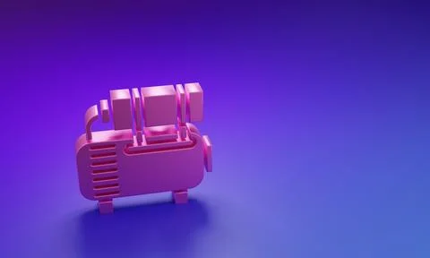 Pink Air compressor icon isolated on purple-blue background. Minimalism con.. 스톡 일러스트