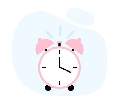 Pink alarm clock. Classical table timer. Sleep, dream, rest and recuperation 스톡 일러스트