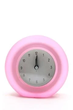 Pink alarm clock Stock Illustration