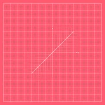 Pink algebraic graph background featuring a precise square coordinate grid and a Stock Illustration