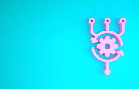 Pink Algorithm icon isolated on blue background. Algorithm symbol design from Stock Illustration