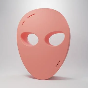 Pink Alien icon isolated on pink background. Extraterrestrial alien face or.. Stock Illustration