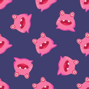 Pink Alien Seamless Pattern 스톡 일러스트