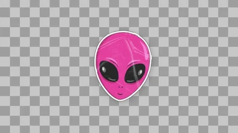 Pink Alien Sticker After Effects素材