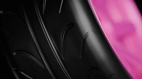 Pink Alloy Wheel Close Up Stock Footage 325220206