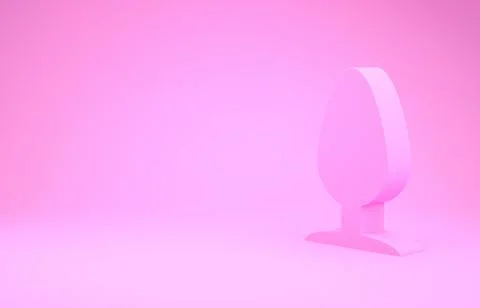 Pink Anal plug icon isolated on pink background. Butt plug sign. Fetish acces Stock Illustration