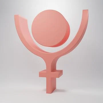 Pink Ancient astrological symbol of Pluto icon isolated on pink background... Stock Illustration