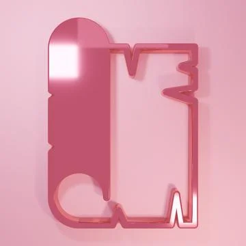 Pink Ancient papyrus scroll icon isolated on pink background. Parchment pap.. Stock Illustration