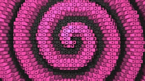 Pink and black 3d geometric blocks pulsating in a spiral pattern abstract Stock Footage 332070587