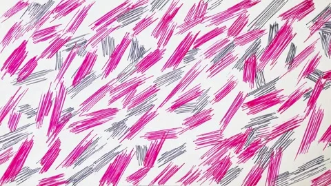Pink and black abstract scribble background with diagonal hand drawn motion.. Видео 342046697