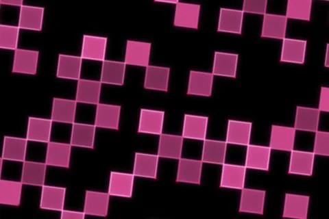 Pink and black pixelated pattern with squares and lines Stock Illustration