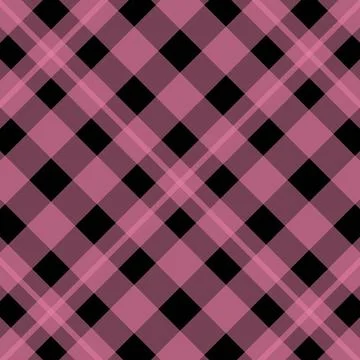 Pink and black plaid pattern fabric texture Stock Illustration