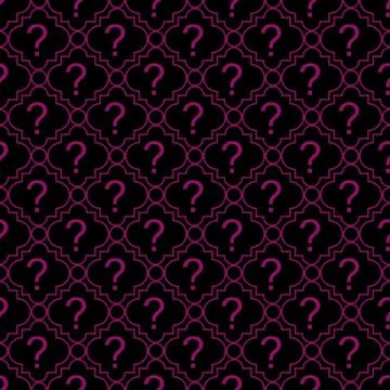 Pink and black question mark symbol pattern repeat background Illustrazione stock