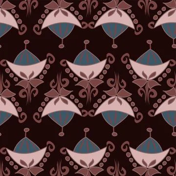 Pink And Black Repeat Abstract Shape Decorative Repeat Pattern 스톡 일러스트