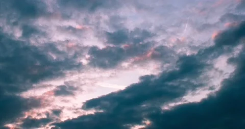 Pink and blue cloud formations Stock Footage 164042740