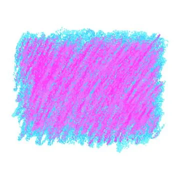 Pink and blue crayon scribble texture stain isolated on white background Stock Illustration