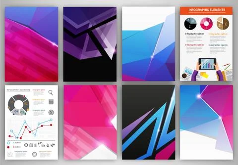 Pink and blue creative backgrounds and abstract concept vector icons Stock Illustration