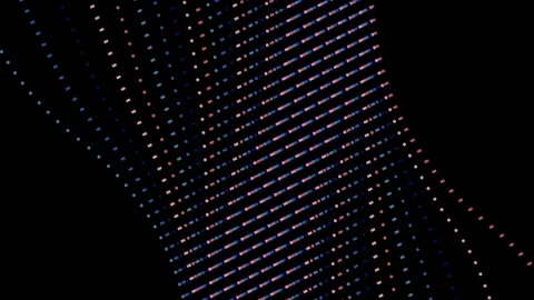 Pink and Blue Dotted Lines Digital Data Wave 3D Loop Stock-Footage 337101122