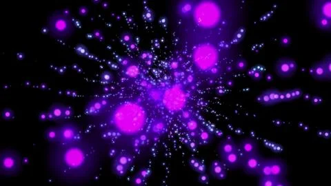 Pink and blue floating rays with bokeh effect. Abstract festive background fo Stock Illustration