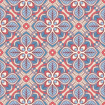 Pink and blue floral pattern Ilustración de archivo